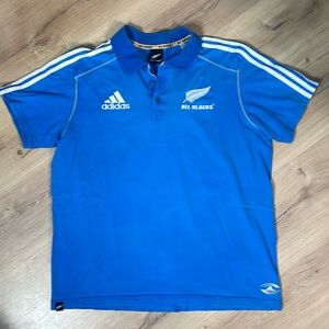 Adidas Y2K All Blacks Rugby Shirt/Jersey. Size L. Good Used Condition!‎ Blue.